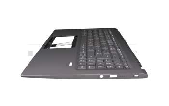 6B.ABDN2.014 teclado incl. topcase original Acer DE (alemán) gris/canaso con retroiluminacion