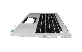 6B.KF2N2.014 teclado incl. topcase original Acer DE (alemán) negro/plateado con retroiluminacion