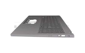 6B.KJ9N7.011 teclado incl. topcase original Acer DE (alemán) plateado/plateado