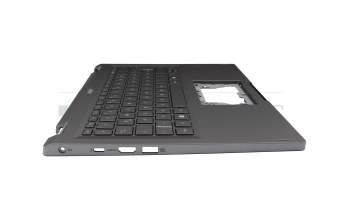 6B.KT4N8.020 teclado incl. topcase original Acer DE (alemán) plateado/plateado con retroiluminacion