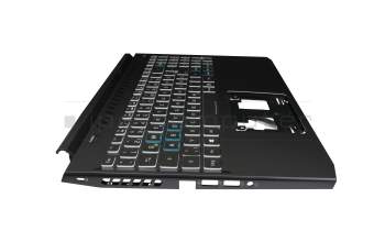 6B.QAUN2.014 teclado incl. topcase original Acer DE (alemán) negro/blanco/negro con retroiluminacion (Cable de conexión de 16 mm)