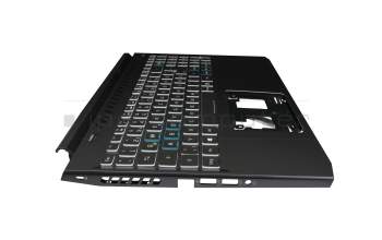 6B.QAUN2.014 teclado incl. topcase original Acer DE (alemán) negro/negro con retroiluminacion (Cable de conexión de 16 mm)