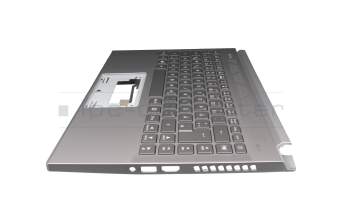 6B.QBJN2.014 teclado incl. topcase original Acer DE (alemán) gris/canaso con retroiluminacion