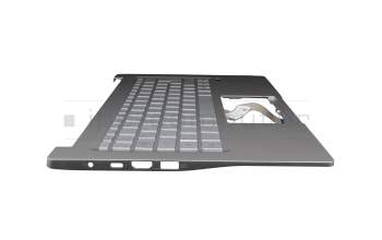 6BA0MN2014 teclado incl. topcase original Acer DE (alemán) plateado/plateado con retroiluminacion