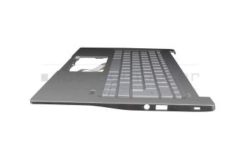 6BA0MN2014 teclado incl. topcase original Acer DE (alemán) plateado/plateado con retroiluminacion