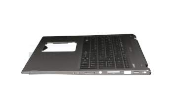 6BGTQN1008 teclado incl. topcase original Acer DE (alemán) negro/plateado con retroiluminacion