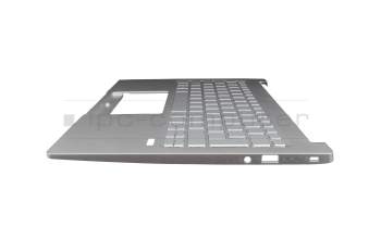 6BHR0N8020 teclado incl. topcase original Acer DE (alemán) plateado/plateado con retroiluminacion