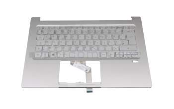 6BHSEN2046 teclado incl. topcase original Acer DE (alemán) plateado/plateado con retroiluminacion