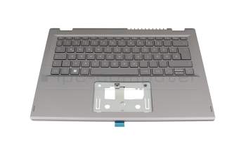 6BKHKN7011 teclado incl. topcase original Acer DE (alemán) gris/canaso con retroiluminacion