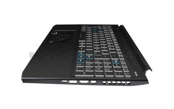 6BQAUN2014 teclado incl. topcase original Acer DE (alemán) negro/blanco/negro con retroiluminacion (Cable de conexión de 16 mm)