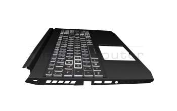 71NIX4BO085 teclado incl. topcase original Acer DE (alemán) negro/blanco/negro con retroiluminacion