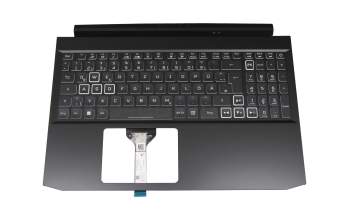 71NIX5BO090 teclado incl. topcase original Compal DE (alemán) negro/blanco/negro con retroiluminacion