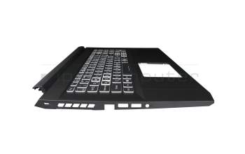 71NIY2BO080 teclado incl. topcase original Compal UA (ucraniano) negro/blanco/negro con retroiluminacion