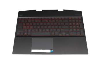 7H2010 teclado incl. topcase original HP DE (alemán) negro/negro con retroiluminacion