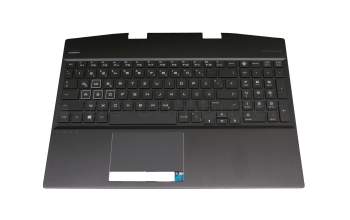 7H2130 teclado incl. topcase original HP DE (alemán) negro/negro con retroiluminacion