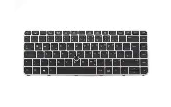 819877-041 teclado original HP DE (alemán) negro/plateado mate con retroiluminacion y mouse-stick