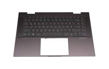 8K2221 teclado incl. topcase original HP DE (alemán) negro/negro con retroiluminacion