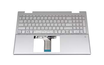 8K2251 teclado incl. topcase original HP DE (alemán) plateado/plateado