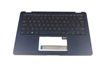 90NB0EN1-R30290 teclado incl. topcase original Asus UK (Inglés) azul/azul con retroiluminacion