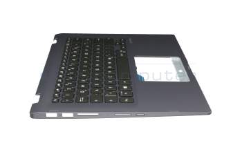 90NB0J71-R31GE1 teclado incl. topcase original Asus DE (alemán) negro/azul con retroiluminacion