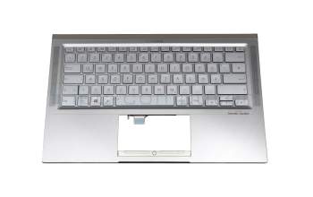 90NB0PB3-R31GE0 teclado incl. topcase original Asus DE (alemán) plateado/plateado con retroiluminacion