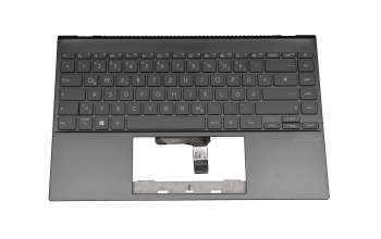 90NB0QX0-R30GE1 teclado incl. topcase original Asus DE (alemán) gris/negro