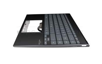 90NB0QX0-R30GE1 teclado incl. topcase original Asus DE (alemán) gris/negro