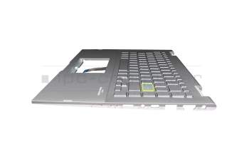 90NB0S12-R31GE0 teclado incl. topcase original Asus DE (alemán) plateado/plateado con retroiluminacion