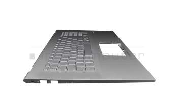 90NB0TW1-R31GE0 teclado incl. topcase original Asus DE (alemán) plateado/plateado con retroiluminacion