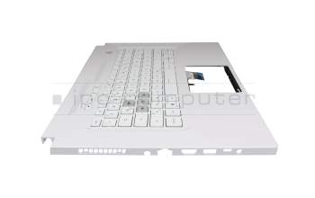 90NR0653-R31GE0 teclado incl. topcase original Asus DE (alemán) blanco/blanco con retroiluminacion