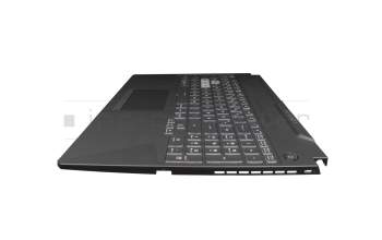 90NR0703-R30GE0 teclado incl. topcase original Asus DE (alemán) negro/transparente/negro con retroiluminacion