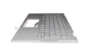 90NX0231-R31GE0 teclado incl. topcase original Asus DE (alemán) plateado/plateado con retroiluminacion