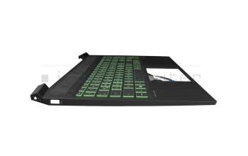 910300237110 teclado incl. topcase original Primax DE (alemán) negro/verde/negro con retroiluminacion