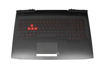 931691-041 teclado incl. topcase original HP DE (alemán) negro/rojo/negro con retroiluminacion 150W