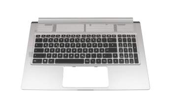 957-17G12E-C23 teclado incl. topcase original MSI DE (alemán) negro/plateado con retroiluminacion