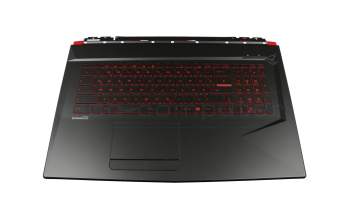 95717C61EC06 teclado incl. topcase original MSI DE (alemán) negro/negro con retroiluminacion luz de fondo roja