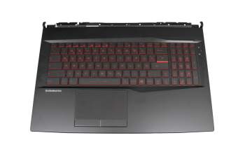 95717E74EC02 teclado incl. topcase original MSI DE (alemán) negro/negro con retroiluminacion Retroiluminación roja