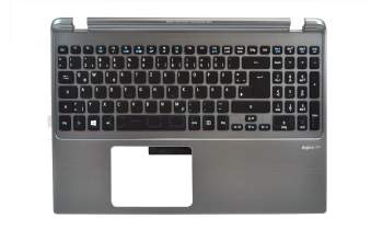 9Z.N8QBC.J0G teclado incl. topcase original Acer DE (alemán) negro/plateado con retroiluminacion