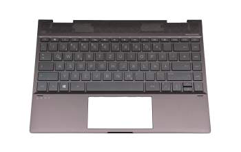 9Z.NECBW.D0G teclado incl. topcase original HP DE (alemán) gris oscuro/canaso con retroiluminacion