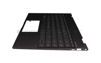 9Z.NECBW.D0G teclado incl. topcase original HP DE (alemán) gris oscuro/canaso con retroiluminacion