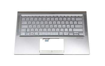 9Z.NFKLN.401 teclado incl. topcase original Asus DE (alemán) plateado/plateado con retroiluminacion