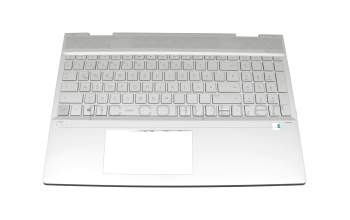 9Z.NGHBW.30G teclado incl. topcase original HP DE (alemán) plateado/plateado con retroiluminacion (DIS)