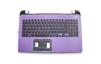A000301280 teclado incl. topcase original Toshiba DE (alemán) negro/púrpura