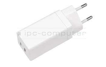 AC65-05 GaN-cargador USB-C original Asus 65 vatios EU wallplug blanca pequeño Adaptador GaN de 65 W con 2 puertos y enchufe de pared