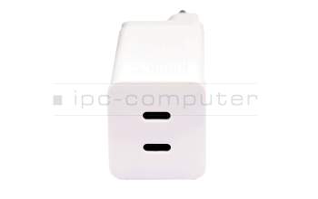 AC65-05 GaN-cargador USB-C original Asus 65 vatios EU wallplug blanca pequeño Adaptador GaN de 65 W con 2 puertos y enchufe de pared