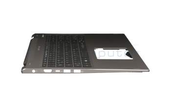 ACM16P56D0 teclado incl. topcase original Chicony DE (alemán) negro/plateado con retroiluminacion