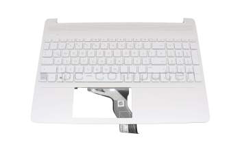 AE0P5G00130 teclado incl. topcase original HP DE (alemán) blanco/blanco con retroiluminacion