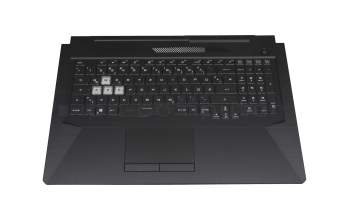 AEBKXG00010 teclado incl. topcase original Quanta DE (alemán) negro/negro con retroiluminacion