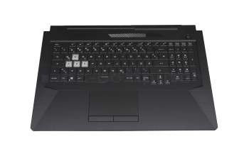 AEBKXG00010 teclado incl. topcase original Quanta DE (alemán) negro/transparente/negro con retroiluminacion
