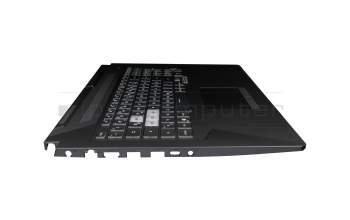 AEBKXG00010 teclado incl. topcase original Quanta DE (alemán) negro/transparente/negro con retroiluminacion